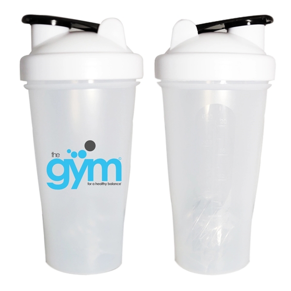 27 ounce transparent fitness shaker bottle with lid and mixing ball.... from ASI 31978 Admanline