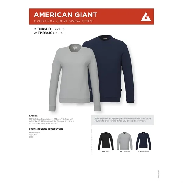 American Giant Everyday Crew Sweatshirt - Men's... from ASI 66887 PCNA / Trimark