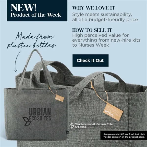 All-purpose rPET tote bag with 12.5" drop handles.... from ASI 66887 PCNA / Bullet