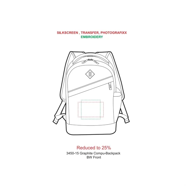 15" computer backpack with an adjustable padded straps and a padded... from ASI 66887 PCNA / Leeds
