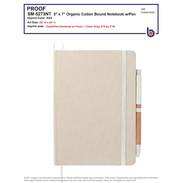 5" x 7" organic cotton bound notebook with pen.... from ASI 66887 PCNA / Bullet