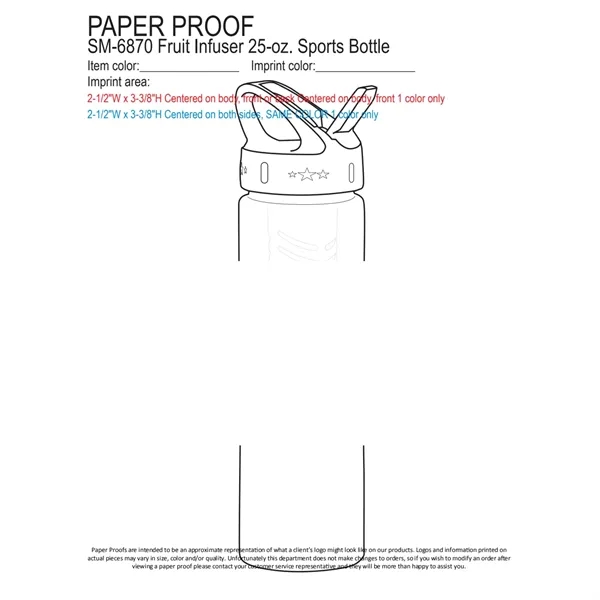 25 oz. sports bottle with fruit infuser, twist on lid and... from ASI 66887 PCNA / Bullet