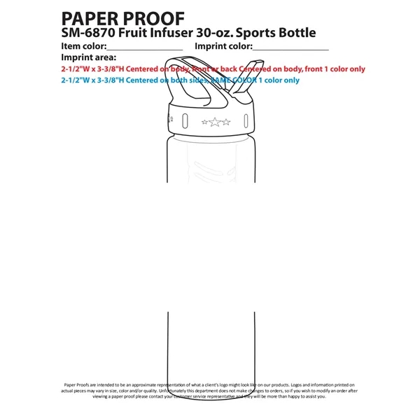 25 oz. sports bottle with fruit infuser, twist on lid and... from ASI 66887 PCNA / Bullet