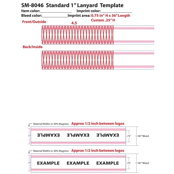 36" x 1" full color lanyard with hook.... from ASI 66887 PCNA / Bullet