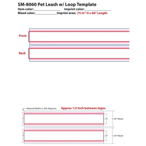60" x 1" pet leash with a snap hook... from ASI 66887 PCNA / Bullet