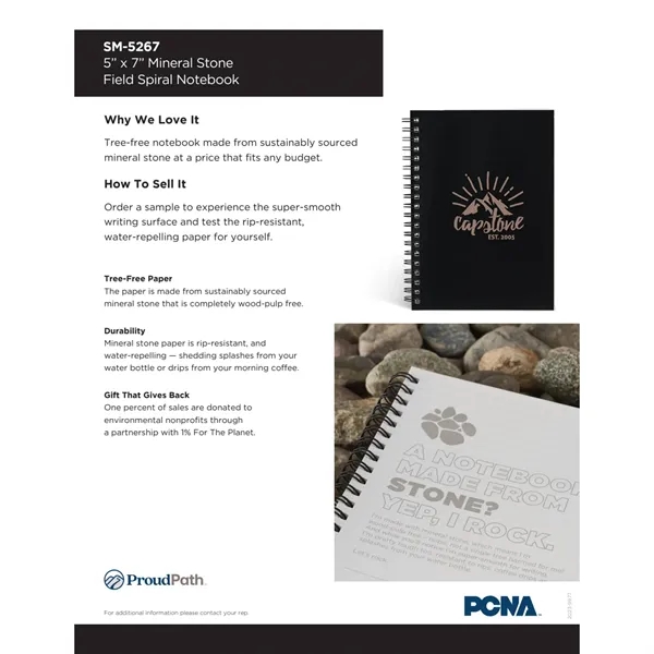 5" x 7" spiral notebook with black wire binding and 64... from ASI 66887 PCNA / Bullet