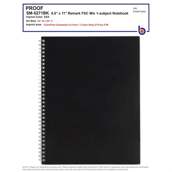 8.5" x 11" one-subject notebook with 240 pages of white lined... from ASI 66887 PCNA / Bullet