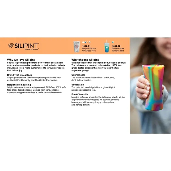 16 oz. silicone pint glass with no-slip base.... from ASI 66887 PCNA / Leeds