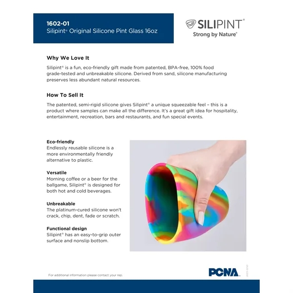 16 oz. silicone pint glass with no-slip base.... from ASI 66887 PCNA / Leeds