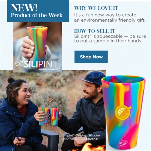 16 oz. silicone pint glass with no-slip base.... from ASI 66887 PCNA / Leeds