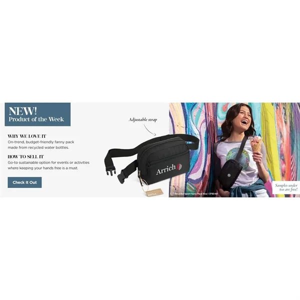 Fanny pack made from RPET with adjustable waist strap and 3... from ASI 66887 PCNA / Leeds