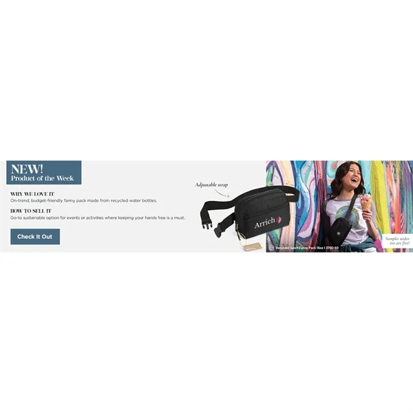 Fanny pack made from RPET with adjustable waist strap and 3... from ASI 66887 PCNA / Leeds