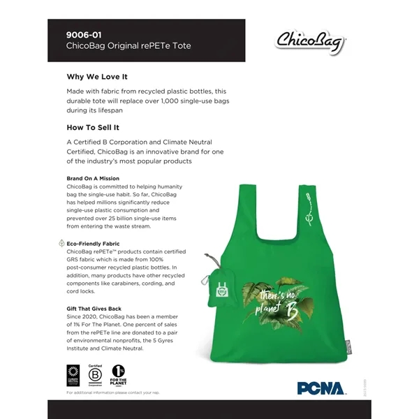 15" x 17" tote bag made with 100% post-consumer recycled plastic... from ASI 66887 PCNA / Leeds