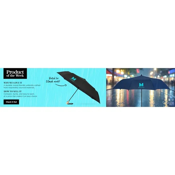 42" folding auto open umbrella made with metal, fiberglass and a... from ASI 66887 PCNA / Leeds