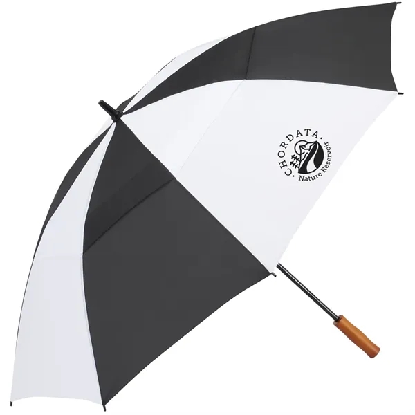 58" golf umbrella made of fiberglass with FSC wood handle and... from ASI 66887 PCNA / Leeds
