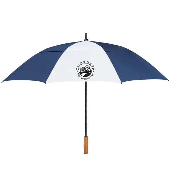 58" golf umbrella made of fiberglass with FSC wood handle and... from ASI 66887 PCNA / Leeds