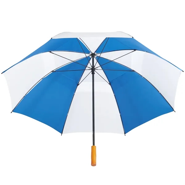 58" golf umbrella made of fiberglass with FSC wood handle and... from ASI 66887 PCNA / Leeds