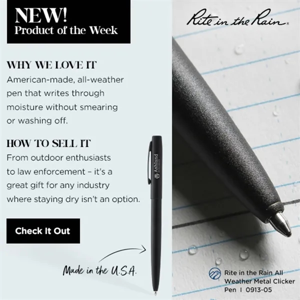 Metal click-action pen with pocket clip and black ink.... from ASI 66887 PCNA / Leeds