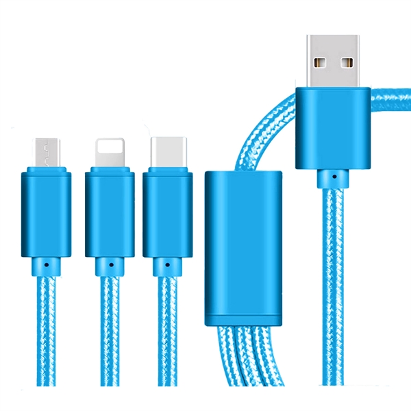 48.4" Virgo 3-in-1 charging cable with Lightning, Android and Type C... from ASI 39820 Opusline (Benmex)