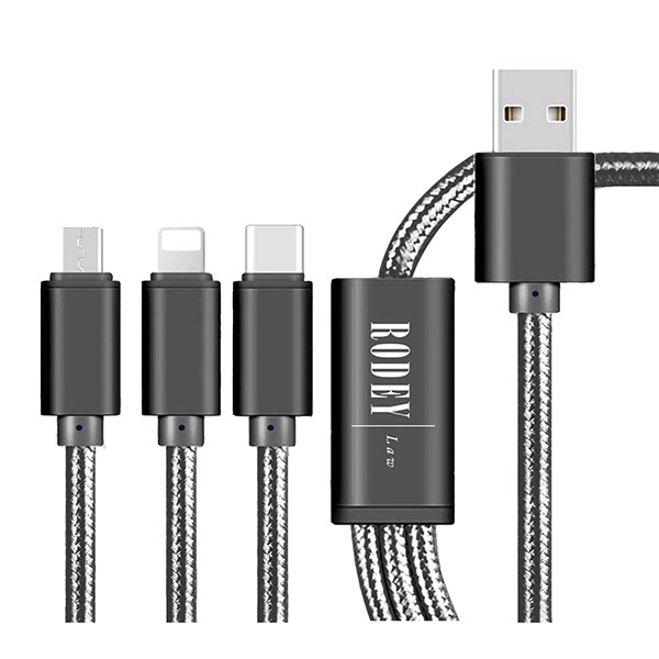 48.4" Virgo 3-in-1 charging cable with Lightning, Android and Type C... from ASI 39820 Opusline (Benmex)