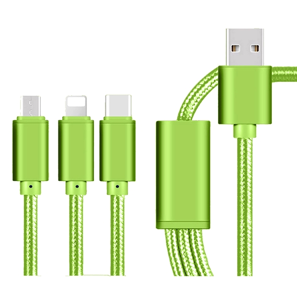 48.4" Virgo 3-in-1 charging cable with Lightning, Android and Type C... from ASI 39820 Opusline (Benmex)
