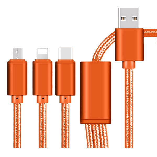 48.4" Virgo 3-in-1 charging cable with Lightning, Android and Type C... from ASI 39820 Opusline (Benmex)