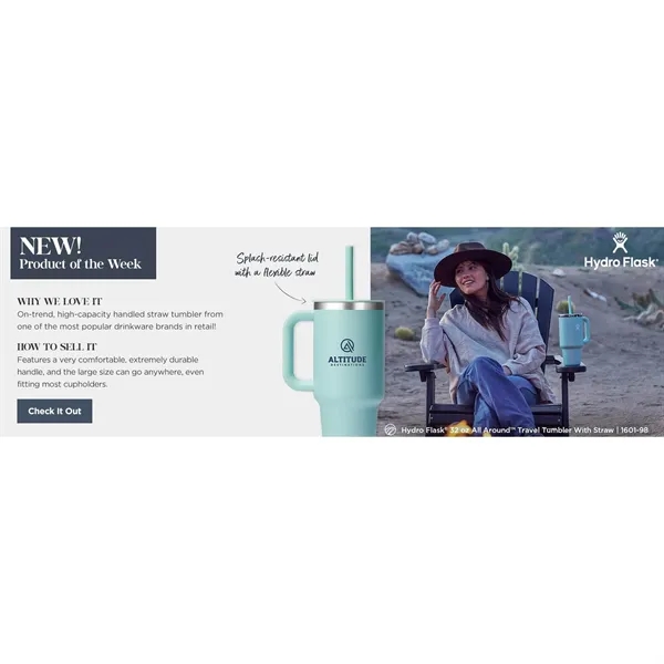 32 oz. double wall insulated stainless steel tumbler with handle, press-in... from ASI 66887 PCNA / Leeds