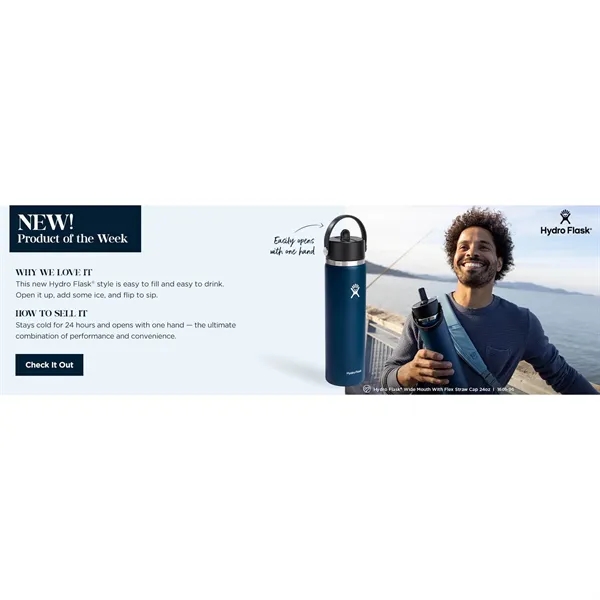 24 oz. double wall vacuum insulated bottle with flex straw cap.... from ASI 66887 PCNA / Leeds