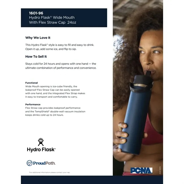 24 oz. double wall vacuum insulated bottle with flex straw cap.... from ASI 66887 PCNA / Leeds