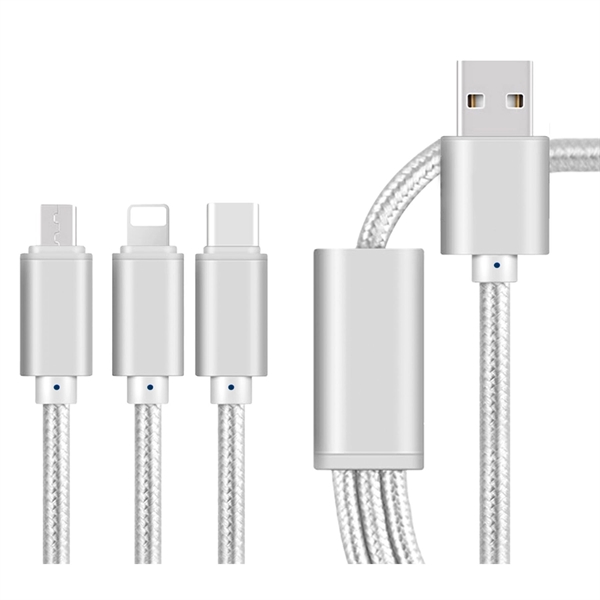 48.4" Virgo 3-in-1 charging cable with Lightning, Android and Type C... from ASI 39820 Opusline (Benmex)