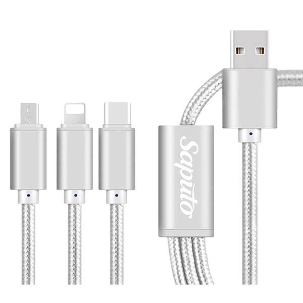 48.4" Virgo 3-in-1 charging cable with Lightning, Android and Type C... from ASI 39820 Opusline (Benmex)