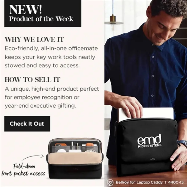 16" laptop caddy with zippered main compartment.... from ASI 66887 PCNA / Leeds