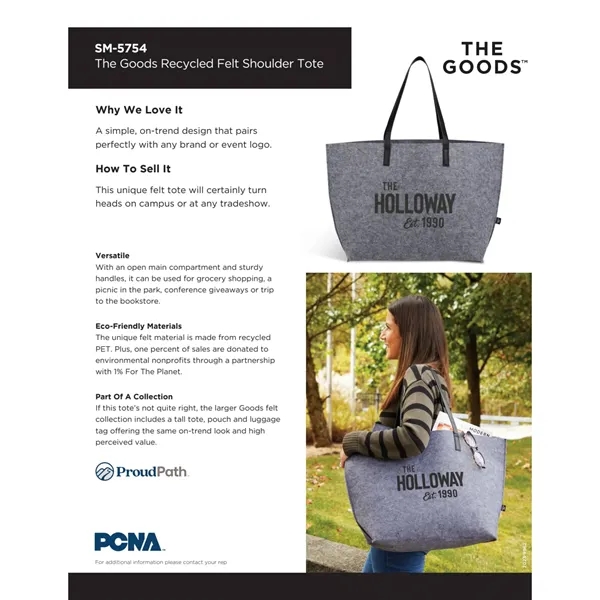 7" x 23" x 14" recycled felt shoulder tote bag.... from ASI 66887 PCNA / Bullet