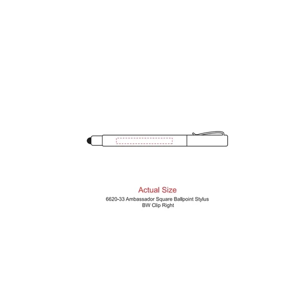 Ballpoint stylus pen with square barrel and removable pen cap.... from ASI 66887 PCNA / Leeds