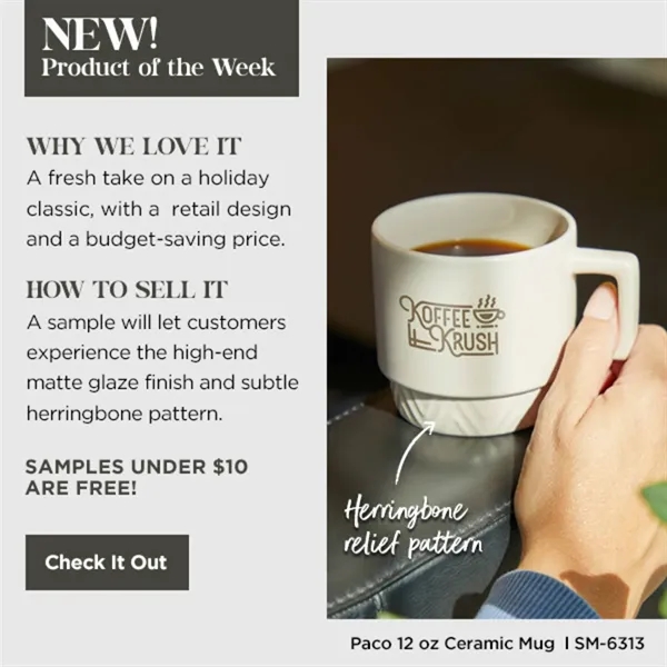 Paco 12oz Ceramic Mug... from ASI 66887 PCNA / Bullet