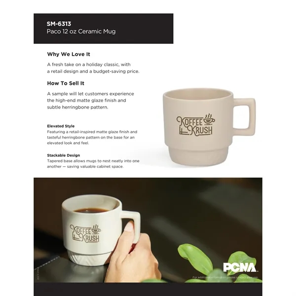 Paco 12oz Ceramic Mug... from ASI 66887 PCNA / Bullet
