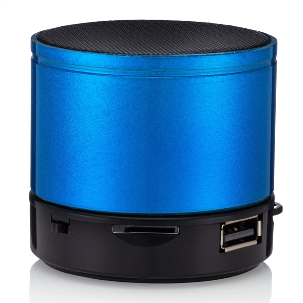 2.375" x 1.75" cylindrical Bluetooth hands free speaker with phone capability... from ASI 39820 Opusline (Benmex) / Opus Line