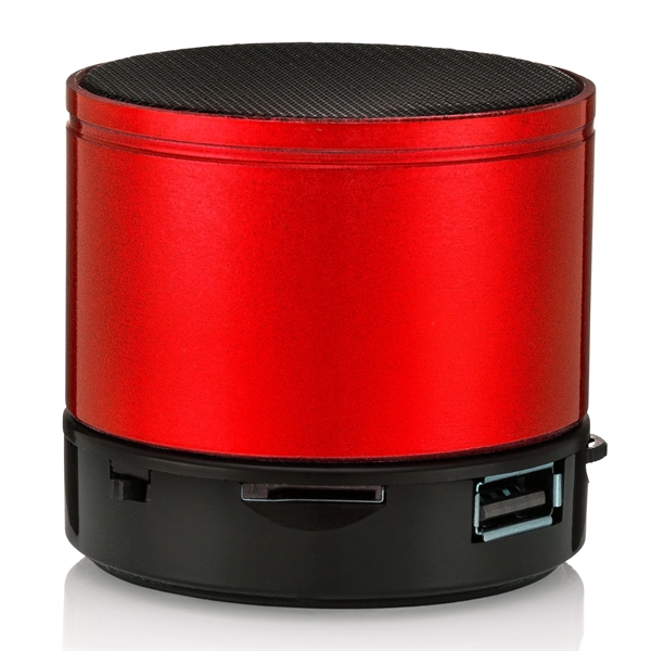 2.375" x 1.75" cylindrical Bluetooth hands free speaker with phone capability... from ASI 39820 Opusline (Benmex) / Opus Line