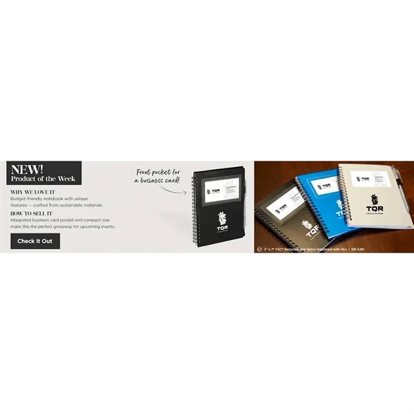 5" x 7" FSC® Recycled Star Spiral Notebook with Pe... from ASI 66887 PCNA / Bullet