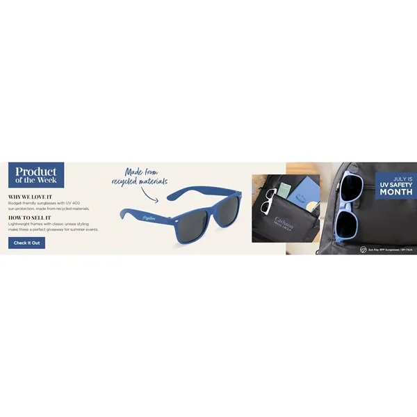 The Sun Ray RPP Sunglasses; made of recycled polypropylene (rPP) frame... from ASI 66887 PCNA / Bullet