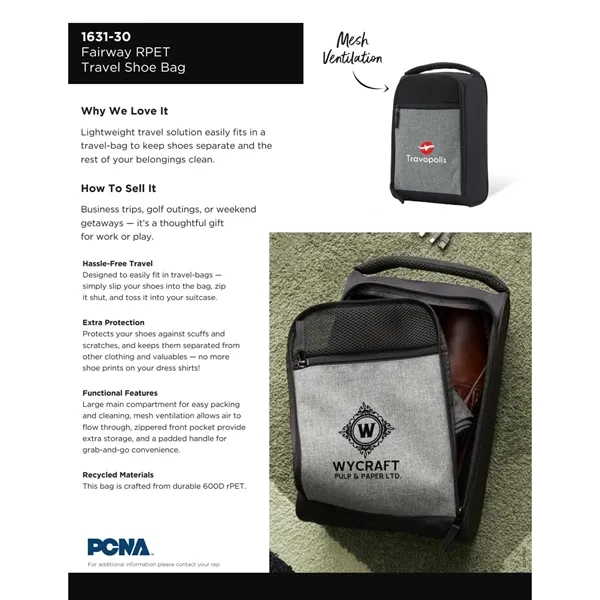 Fairway RPET Travel Shoe Bag... from ASI 66887 PCNA / Leeds