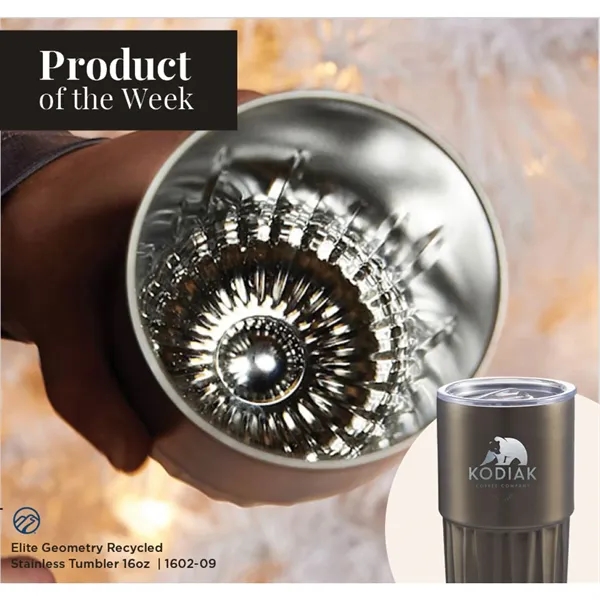 Elite Geometry Recycled Stainless Tumbler 16oz... from ASI 66887 PCNA / Leeds