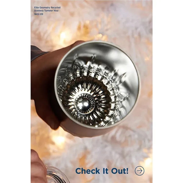 Elite Geometry Recycled Stainless Tumbler 16oz... from ASI 66887 PCNA / Leeds