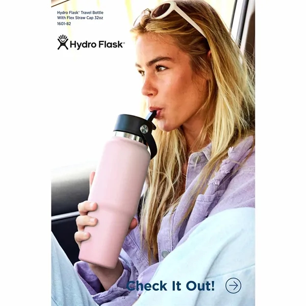 Hydro Flask® Travel Bottle w/ Flex Straw Cap 32oz... from ASI 66887 PCNA / Leeds