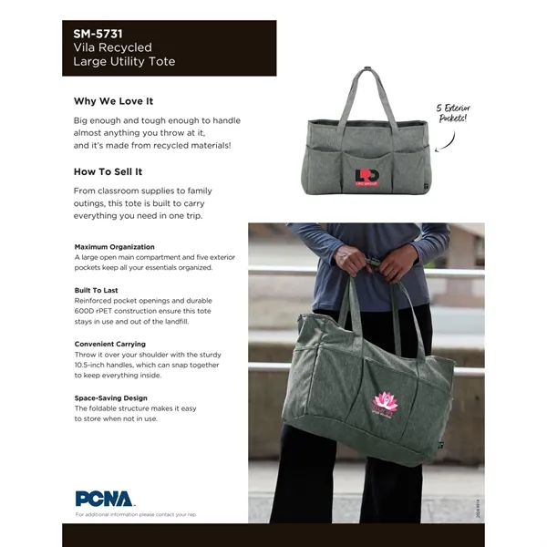Vila Recycled Large Utility Tote... from ASI 66887 PCNA / Bullet
