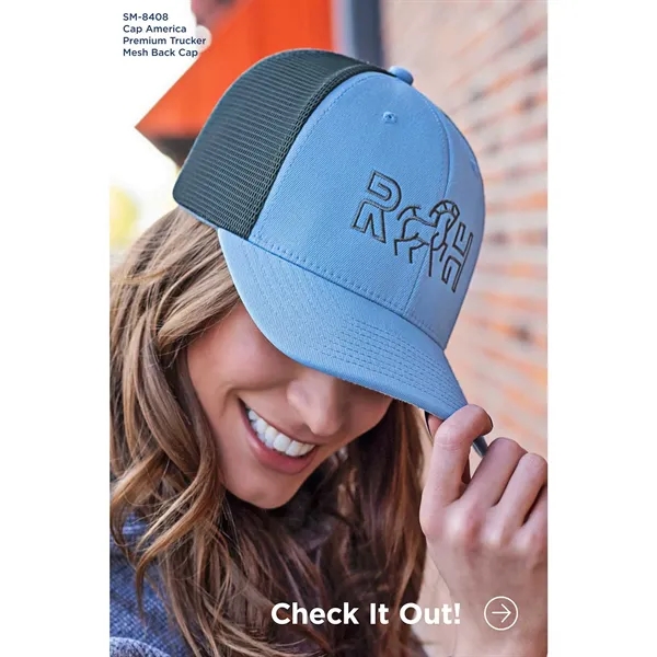 Cap America Premium Trucker Mesh Back Cap; features a shapeable pre-curved... from ASI 66887 PCNA / Bullet