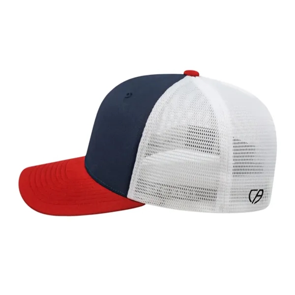 Cap America Premium Trucker Mesh Back Cap; features a shapeable pre-curved... from ASI 66887 PCNA / Bullet