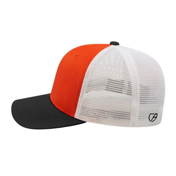Cap America Premium Trucker Mesh Back Cap; features a shapeable pre-curved... from ASI 66887 PCNA / Bullet