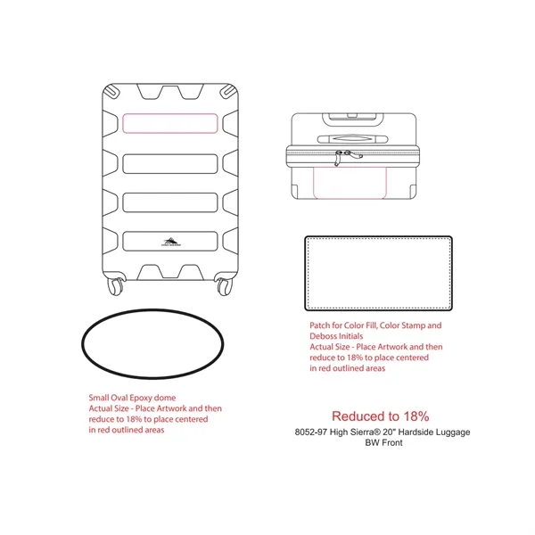 22.5" x 14.75" x 10.75" ABS hardside frameless luggage with grab... from ASI 66887 PCNA / Leeds