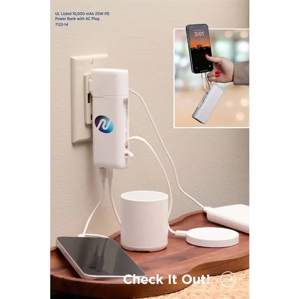 UL Listed 10,000 mAh 20W PD Power Bank with AC Plug... from ASI 66887 PCNA / Leeds